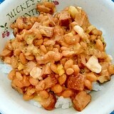 納豆の食べ方-酒粕＆ハンバーグ♪